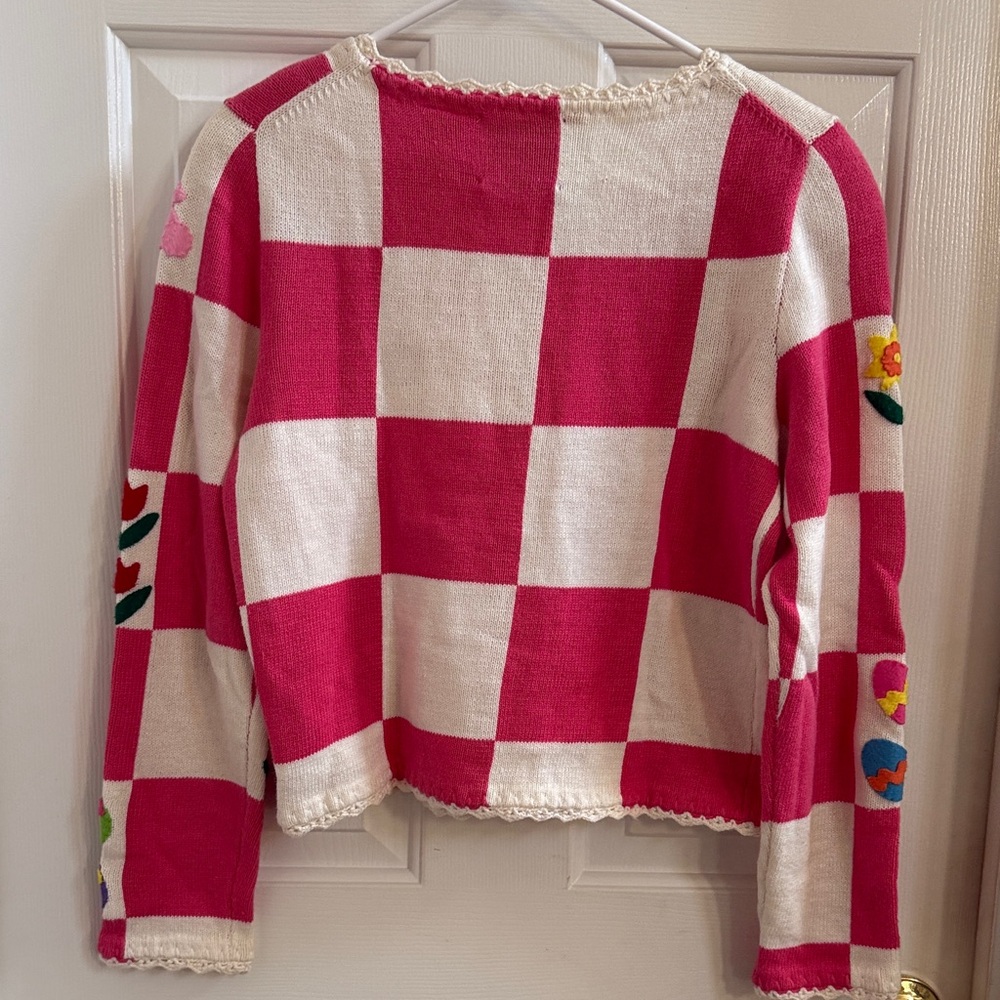 Michael Simon Floral Patchwork Easter Sweater - image 11